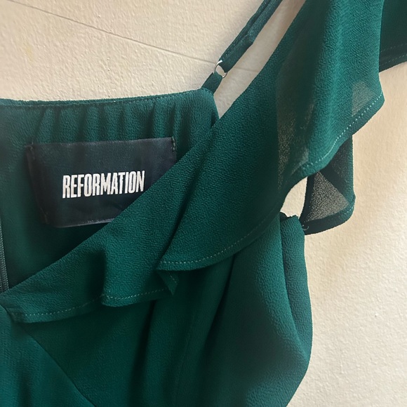 Reformation Adora Dress Sz 4 Forest Green - Picture 6 of 9